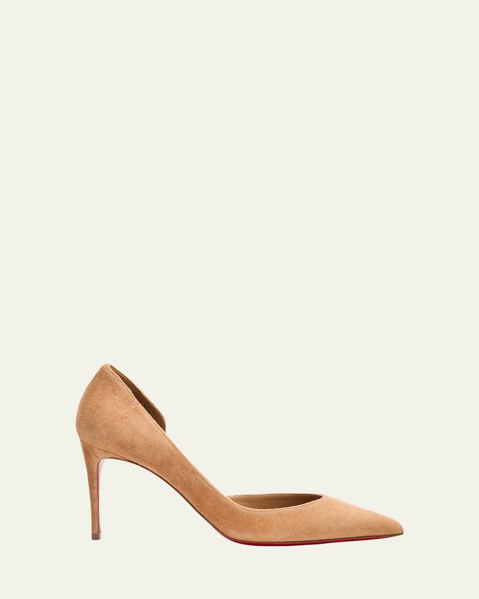 Iriza Suede Half-d'Orsay Red Sole Pumps